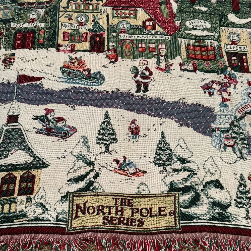 Department 56 North Pole Series Holiday Throw with Red and Green Accents